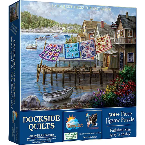 SunsOut Puzzle Nicky Boehme Dockside Steppdecken - 500 Teile