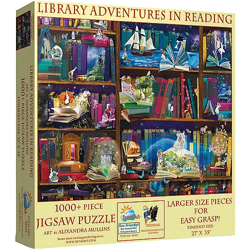 SunsOut Puzzle Alixandra Mullins Library Adventures in Reading - 1000 Teile