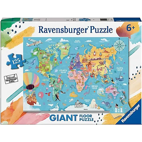 Bodenpuzzle - Weltkarte 125Teile
