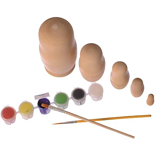 Egmont Matrioshka's Zum Bemalen 5 Holz-matrioshkas, 6 Farben, 2 Pinsel