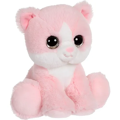 Gipsy Pl�sch Katze mit Glitzeraugen Rosa - 22 cm