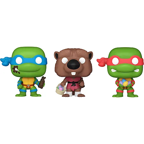 Funko Carrot Pocket POP! Teenage Mutant Ninja Turtles (TMNT) - Leonardo, Raphael and Master Splinter - TMNT Retro/Classic