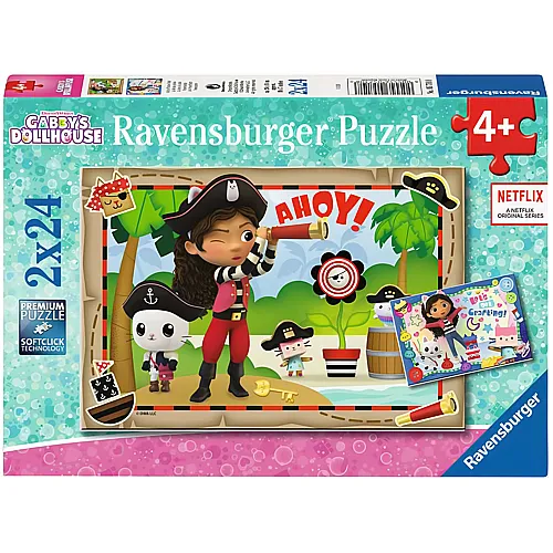 Ravensburger Puzzle Gabby's Dollhouse Auf zur Piraten-Party! (2x24)