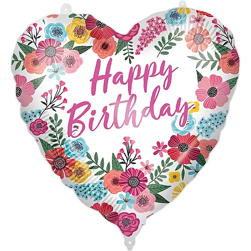 Procos Folienballon Happy Birthday Herz - 45 cm