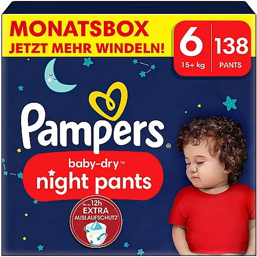 Pampers Baby-Dry Windeln Monatsbox Night Pants Gr.6 (138Stck)