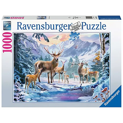 Ravensburger Puzzle Rehe und Hirsche im Winter (1000Teile)