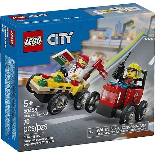 LEGO City Pizzalieferwagen vs. L�schauto 60458