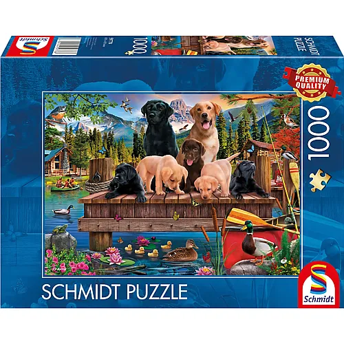 Schmidt Puzzle Hundefamilie am See - 1000 Teile