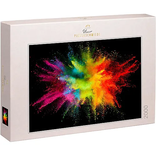 Ulmer Puzzleschmiede Eine bunte Farb-Pulver-Explosion auf Kontrast-Hintergrund - 2000 Teile