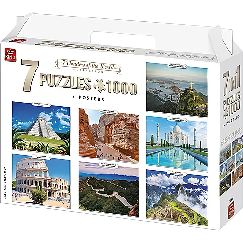 King Puzzle 7er Set Wunder der Welt (1000Teile)