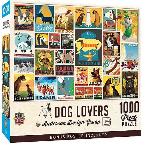 Master Pieces Puzzle Vintage Poster Hundeliebhaber - 1000 Teile