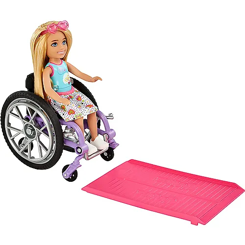 Barbie Chelsea Puppe (blond) und Rollstuhl
