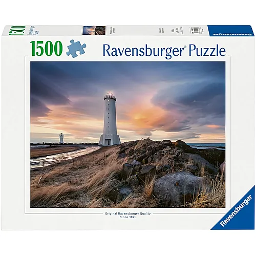 Magische Stimmung �ber dem Leuchtturm von Akranes, Island 1500Teile