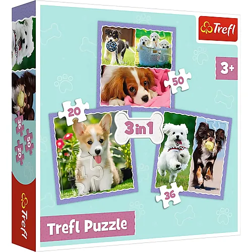 Trefl Puzzle 3in1 Hunde - 20 Teile