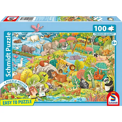 Schmidt Puzzle Tierisch wimmelig - 100 Teile