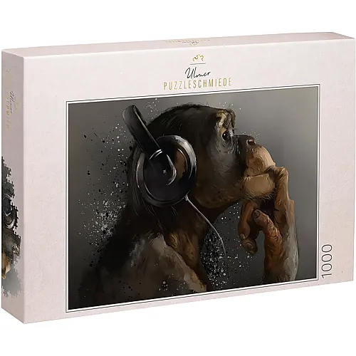 Ulmer Puzzleschmiede Affe mit Musik-Kopfh�rer - 1000 Teile