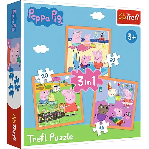 Trefl Puzzle 3in1 Peppa Pig (20-36)