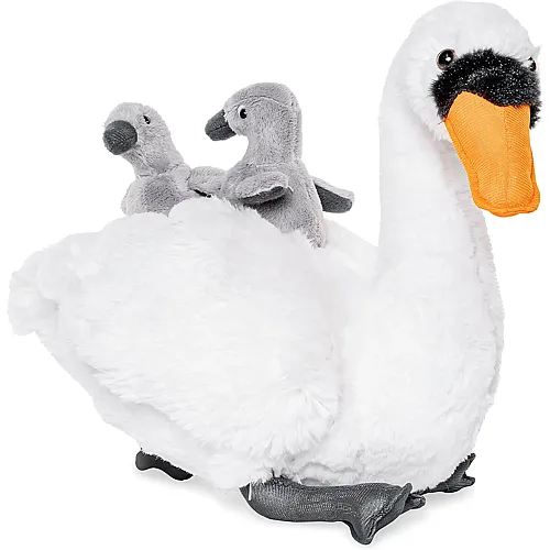 Unitoys Schwan mit Babys - 24 cm