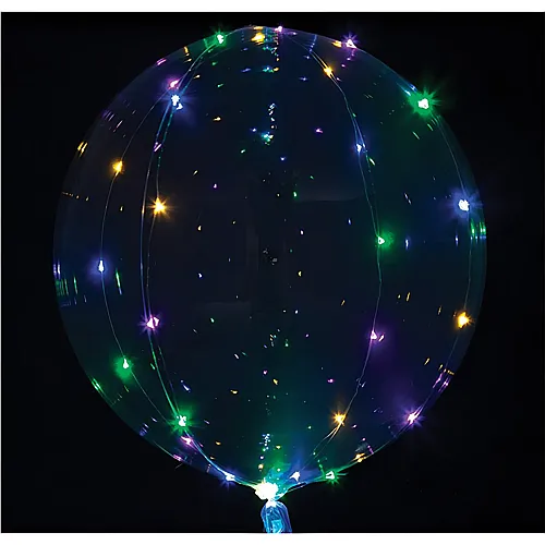 Folienballon Crystal mit LED-Lichterkette farbig 45cm