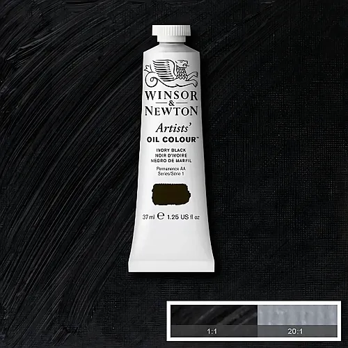 Winsor & Newton W&n Artists' Ölfarbe 37ml Tube Elfenbeinschwarz