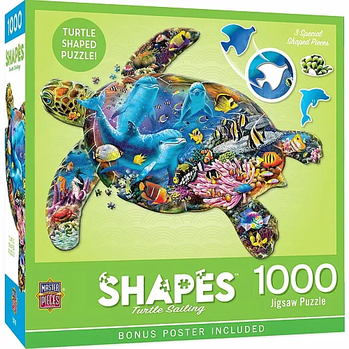 Master Pieces Puzzle Shapes Turtle Sailing - 1000 Teile