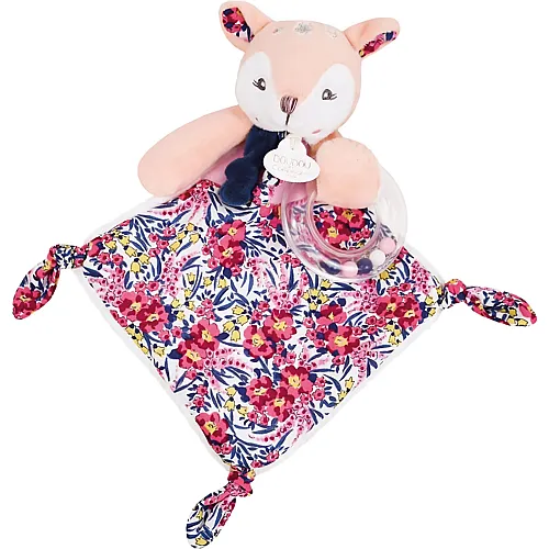 Doudou et Compagnie Rehkitz Schmusetuch mit Rassel - 22 cm