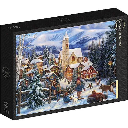 Grafika Puzzle Art Collection Chuck Pinson Sledding To Town - 1000 Teile