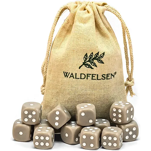 Waldfelsen Hochqualitative W�rfel Standardgr�sse 16mm Grau - 12 Teile