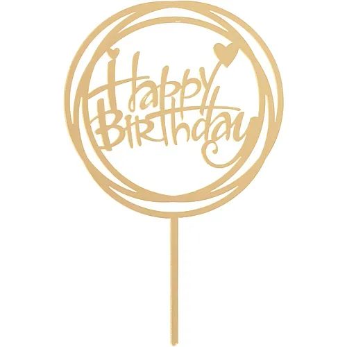 deKora Cake Topper Happy Birthday 15.4x10cm