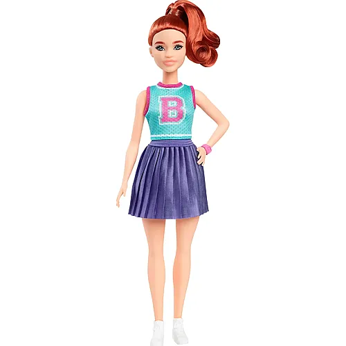 Barbie Fashionistas Puppe mit rotem Haar, sportlichem Jersey-Oberteil mit B-Aufdruck (Nr.232)