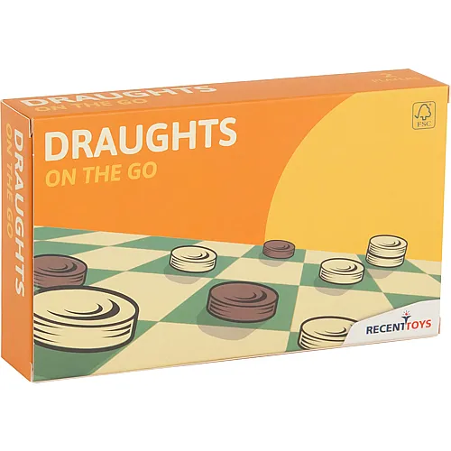 Recent Toys Reisespiel Draughts Dame ab 7 Jahren, 2 Spieler,