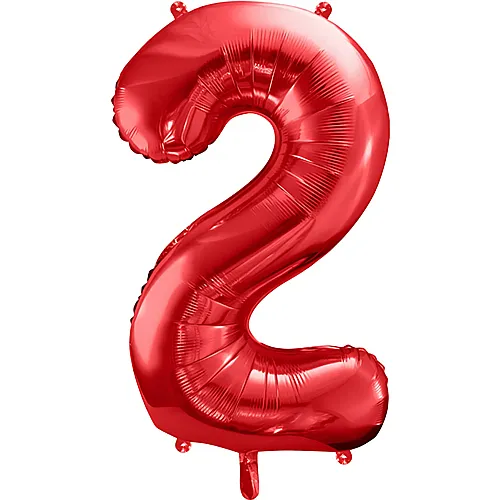 Folienballon Zahl 2 Rot