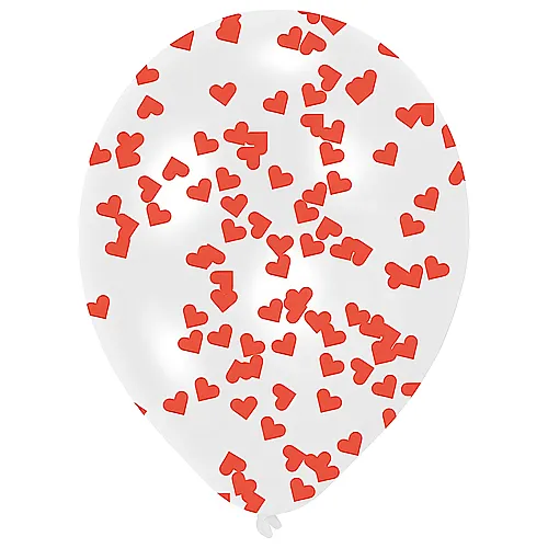 Amscan Ballons Herz transparent mit Konfetti Fllung (6Teile)