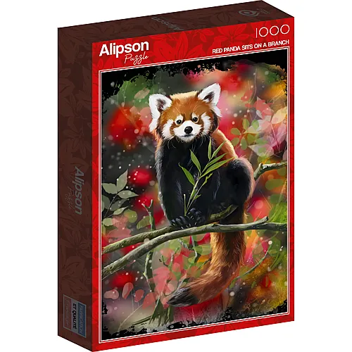 Alipson Puzzle Roter Panda sitzend auf Ast - 1000 Teile