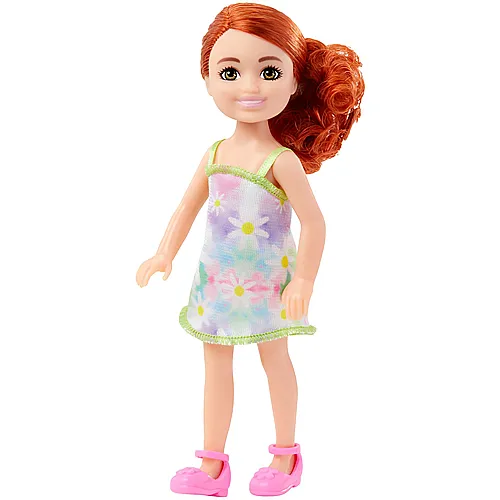 Barbie Chelsea Puppe im Blumenkleid mit roten Haaren