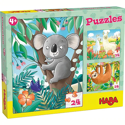 HABA Puzzle Koala, Faultier & Co. (3x24)