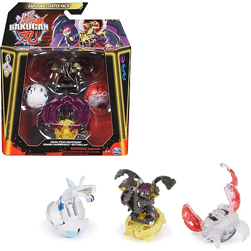 Spin Master Starter 3-Pack, Special Attack Dragonoid, Titanium Hammerhead, Butterclaw, individualisierbare Actionfigur, Sammelkarten, Kinderspielzeug f�r Jungen und M�dchen