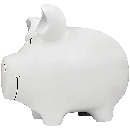 Sparschwein Blanko aus Keramik Weiss