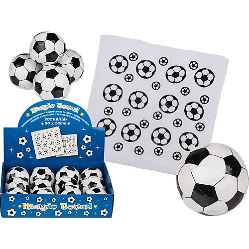 Magisches Baumwoll-Handtuch Fussball 30x30cm