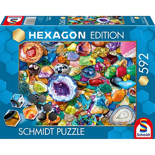 Schmidt Puzzle Hexagon, Edelstein-Potpourri - 592 Teile