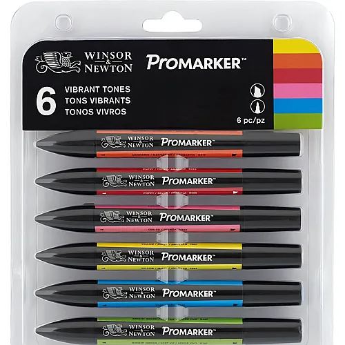 Winsor & Newton W&n Promarker 6er Set Lebendige T�ne
