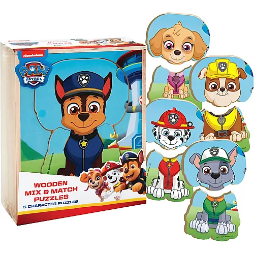 Toi-Toys PAW Patrol Streichholzpuzzle aus Holz, 10 Teile.