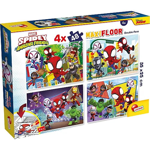 Lisciani Puzzle Maxifloor Double-Face Spiderman 2in1 Spidey Amazing Friends (48Teile)