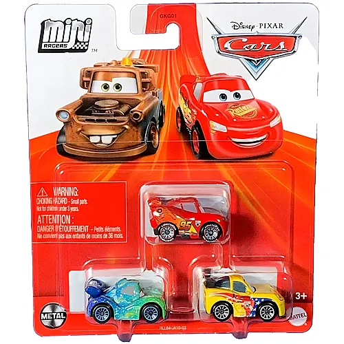 Mattel Mini Racers Disney Cars 3er-Pack Jeff Gorvette, Carla Veloso & McQueen (MiniRacers)
