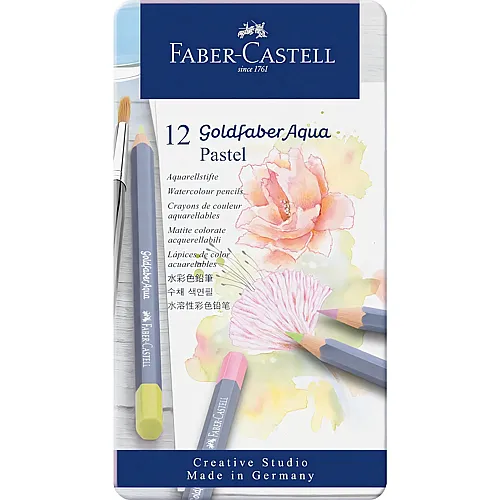 Faber-Castell Aquarellstifte Goldfaber, Pastellt�ne, wasservermalbar (12Teile)