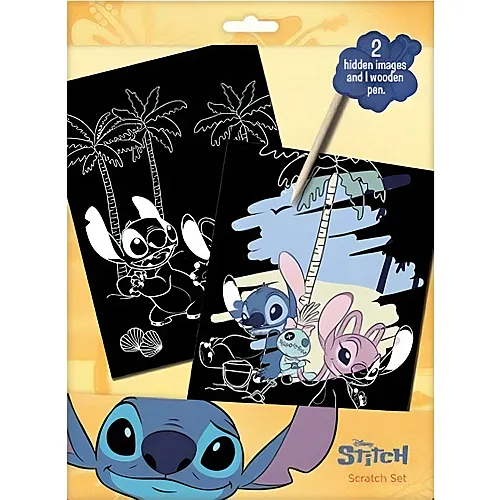 Sombo Lilo & Stitch Stitch Kratzbild-Set mit Stift 19.5x28.5cm