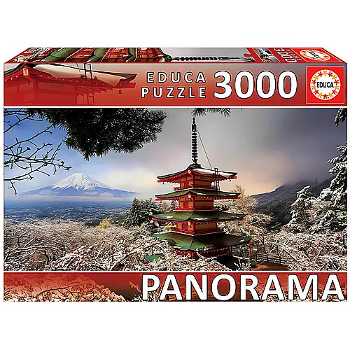 Educa Puzzle Panorama Mount Fuji and Chureito Pagoda (3000Teile)