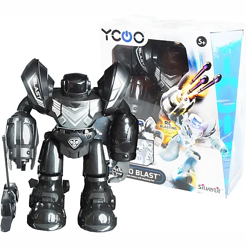 Silverlit Ycoo Robo Blast schwarz Roboter 34 cm, schiesst Darts, Batt. xxxxx exkl., ab 5 Jahren