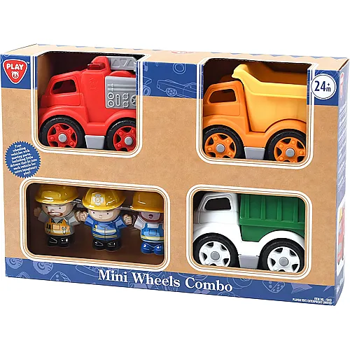Play Arbeitsfahrzeuge mit Figuren Spielset, 6-tlg.