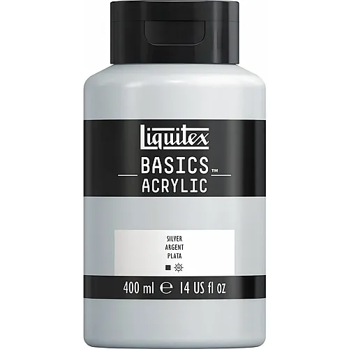 Liquitex Lqx Basics Acrylfarbe 400ml Flasche Silber